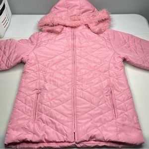 Annie USA Quilted Pink Detachable Hood Zip‎ Puffer Jacket Teen Misses Jrs Size M